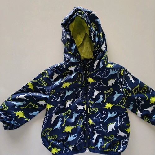 Prenatal windbreaker jacket for boy 3-6 months like new, blue with dinosaurs