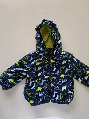 Prenatal windbreaker jacket for boy 3-6 months like new, blue with dinosaurs