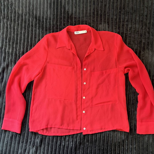 Zara red airy shirt, XS