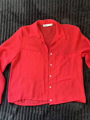Zara red airy shirt, XS