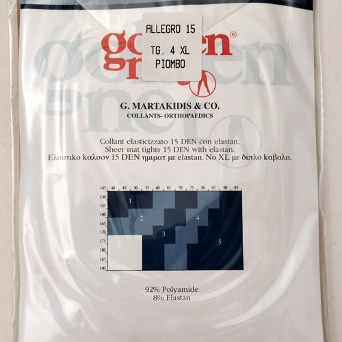 Golden Net Allegro 15 DEN tights pack of 3, size 4 XL, piombo
