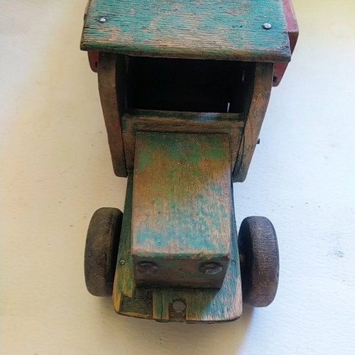 Wooden prewar truck 1940s folk art, used