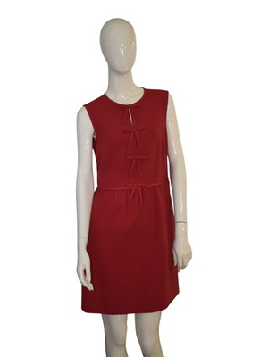 Red Valentino sleeveless mini dress with bows crepe size IT 44 US 8 like new