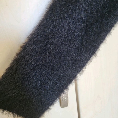 Fuzzy black cardigan like new, one size