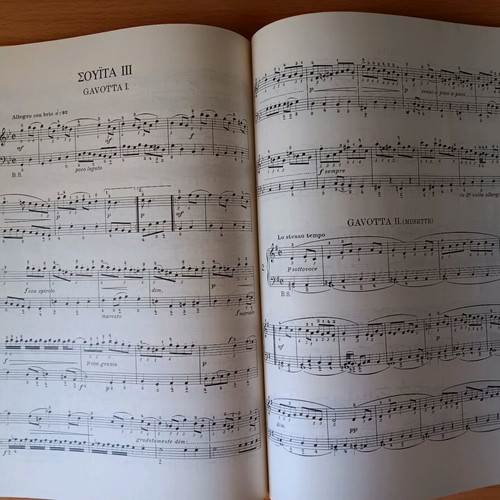 Bach music book like new with English and French sheet music
