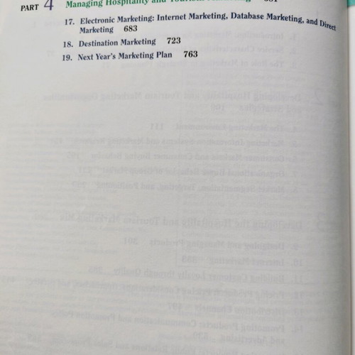 Marketing for Hospitality and Tourism 4th edition like new, English