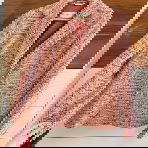 Max Mara туидено сако като ново, бежово с червена подплата
