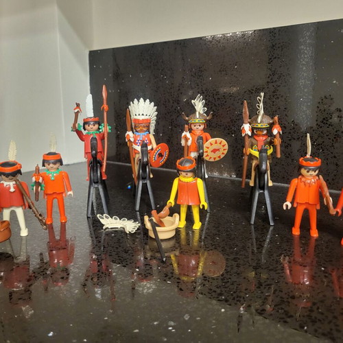 Playmobil Vintage Indians used from the 70s with horses and weapons