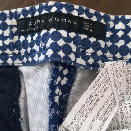 Zara women's pants white and blue like new, size S