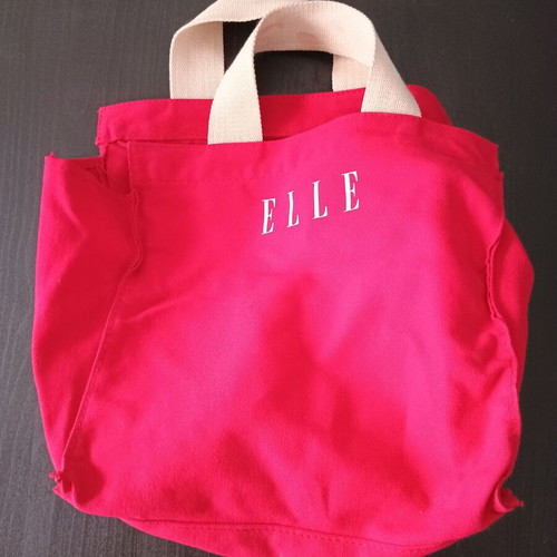 Elle small square fabric handbag red used