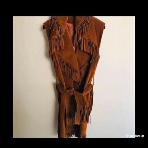 Suede dress jacket new medium brown natural leather