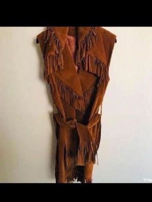 Suede dress jacket new medium brown natural leather