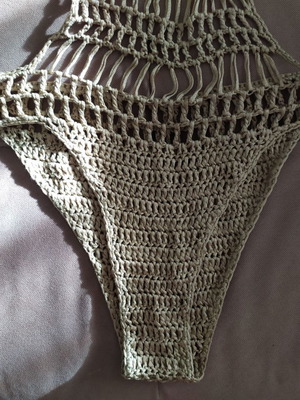 Knitted one-piece swimsuit new, size S, beige