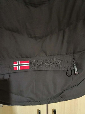Geographical Norway reversible sleeveless jacket used, white and brown