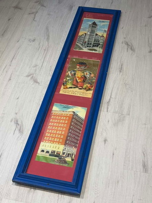 Decorative Blue Frame with Vintage Postcards used
