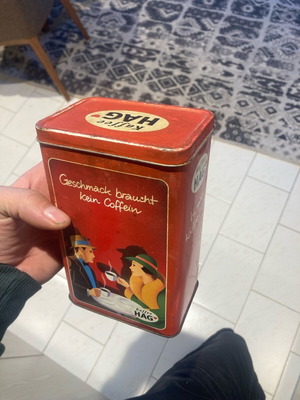 κουτί τσίγκινο vintage καφέ