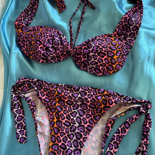 Shein bikini used, colorful purple, size M