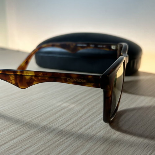 Carrera sunglasses with case and cleaning cloth, beige and brown
