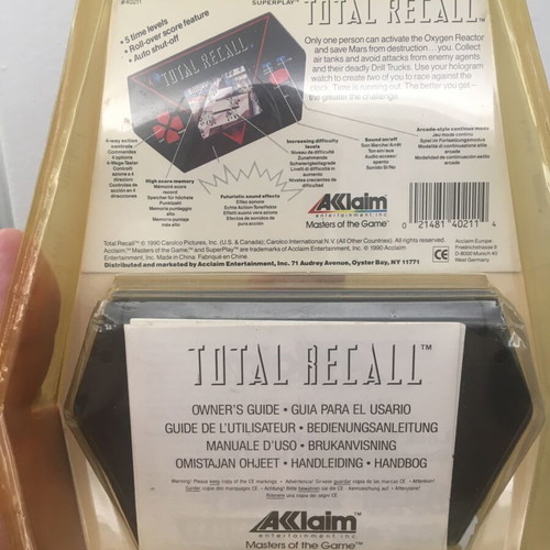 Total Recall handheld game from movie, new, rare with yellowed label