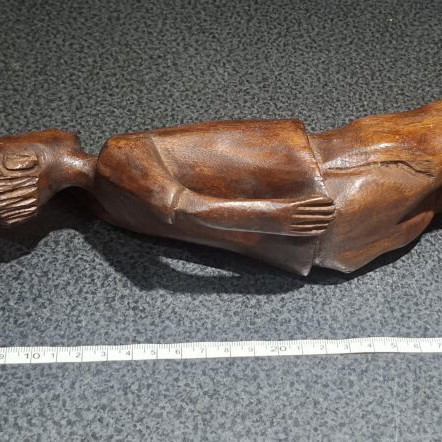 African wooden carved statue, handmade, 43cm