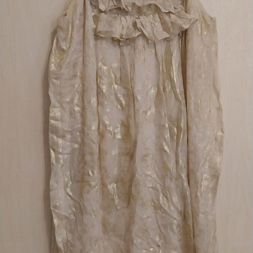 Traffic People mini dress size S like new, beige-gold with ruffles