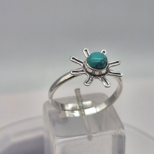 Turquoise Silver Plated Adjustable Ring new