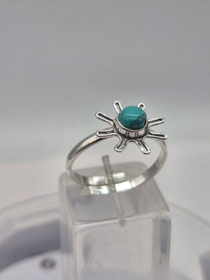 Turquoise Silver Plated Adjustable Ring new