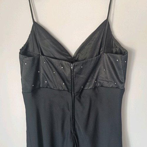 Maxi dress with straps and rhinestones size 2XL like new, black