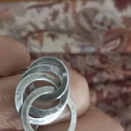 Silver handmade ring with rings