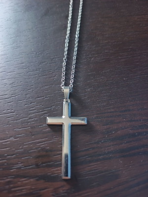Men's cross stainless steel gloss, like new, silver color