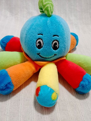Plush baby octopus rattle used