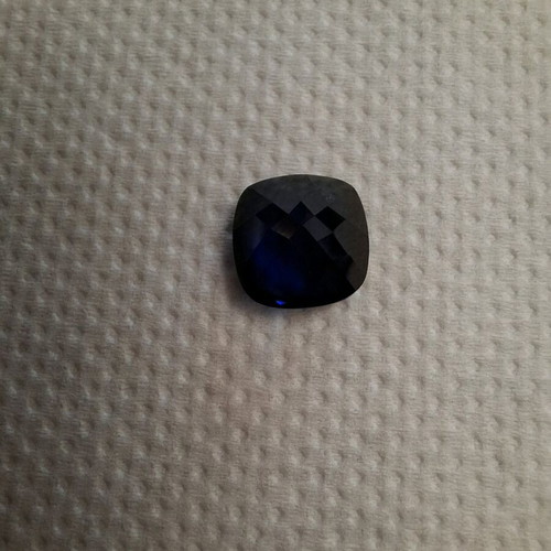 Artificial sapphire like new, dark blue, approx. 1cm x 1cm