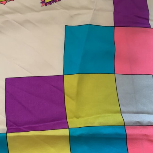 Emilio Pucci vintage silk scarf used, unique design 65x65 cm