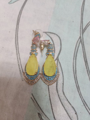 Earrings new, summer yellow fluorescent
