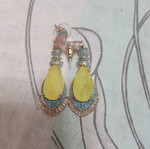 Earrings new, summer yellow fluorescent
