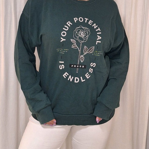 Stradivarius dark green sweatshirt like new size L