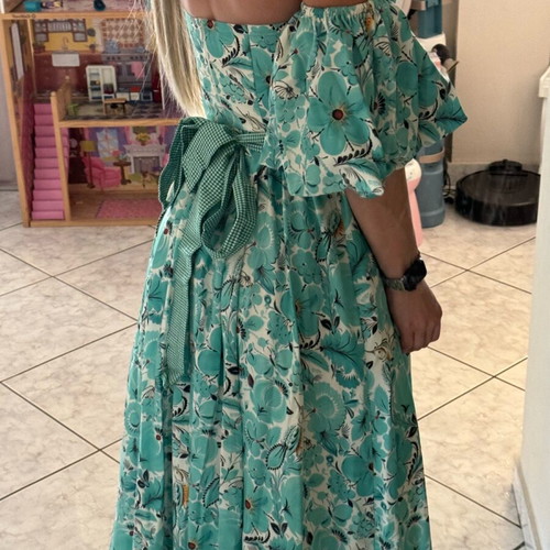Karavan dress like new, green, size S with detachable sleeves