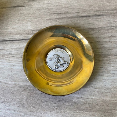 Vintage Ilias Lalaounis 925 plate new, silver and brass