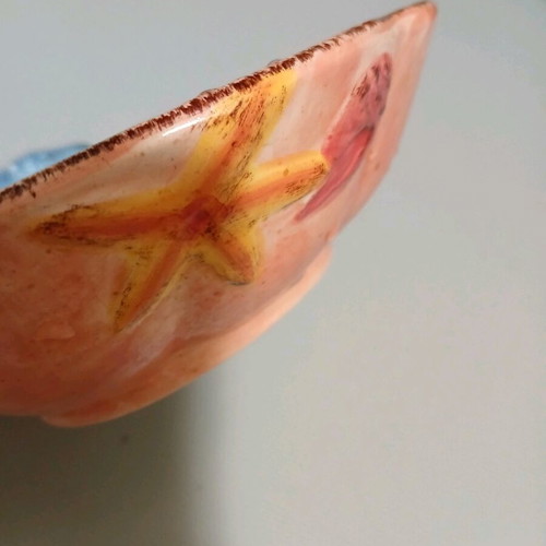 Ceramic handmade bowl with sea theme like new