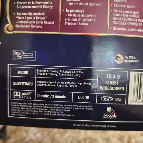 Sleeping Beauty Platinum Edition DVD like new, dubbed Greek