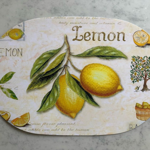Casa Royale placemats and coasters set 8 pieces new, oval lemon design