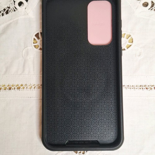 Samsung Galaxy A55 5G pink case used with camera cover