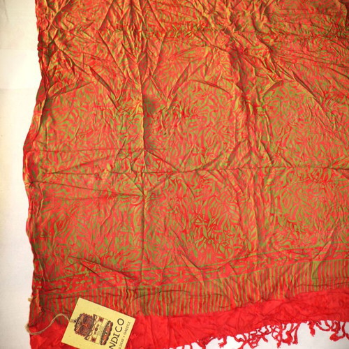 Handmade Batik Silk and Cotton Pareo Scarf SAR107 new, multicolor