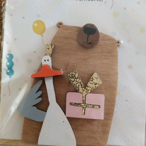 Congratulations Greeting Card new with wooden details and envelope