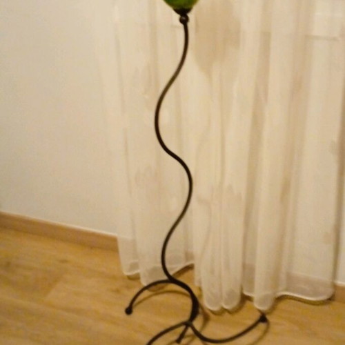Candlestick floor standing with blown glass, like new