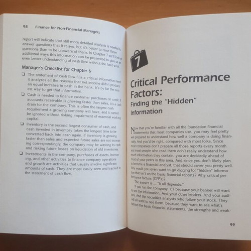 Finance for Non-Financial Managers book like new