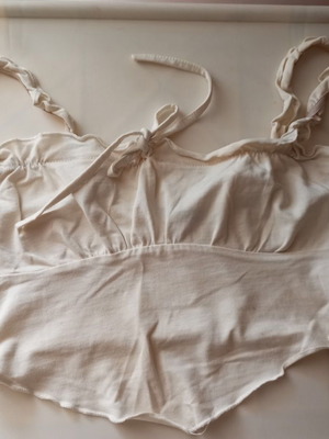 Shein women's white crop-top used, adjustable straps, size S
