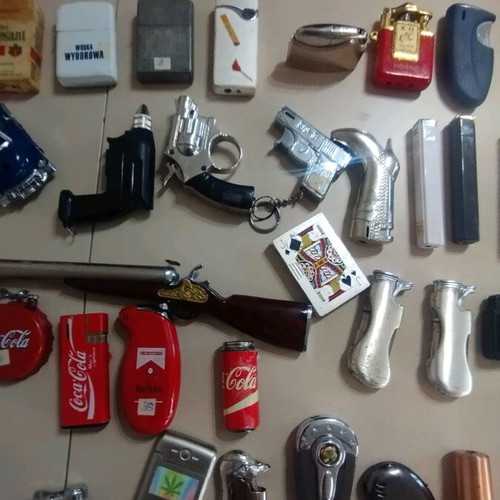 Vintage lighters used, set of 57 pieces