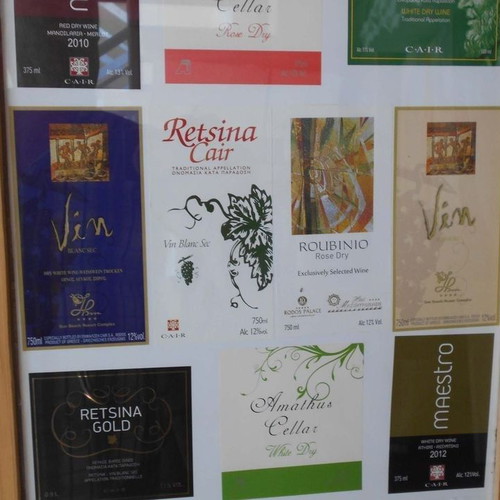 Cair wine product promotional labels used, pack of 20 in frame