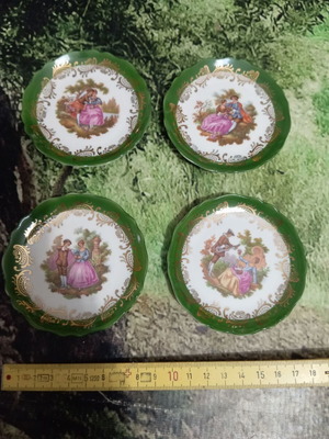 Limoges green plates new, set of 4 pieces